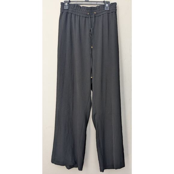 Calvin Klein Women's Pants Wide Leg Drawstring Solid Black Size 3XL NWT - Picture 2 of 15